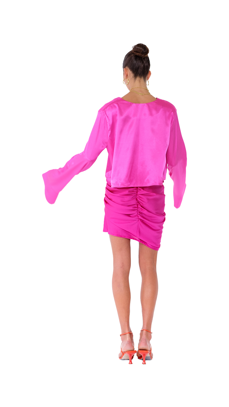 Palermo French Cuff Blouse Deep Pink
