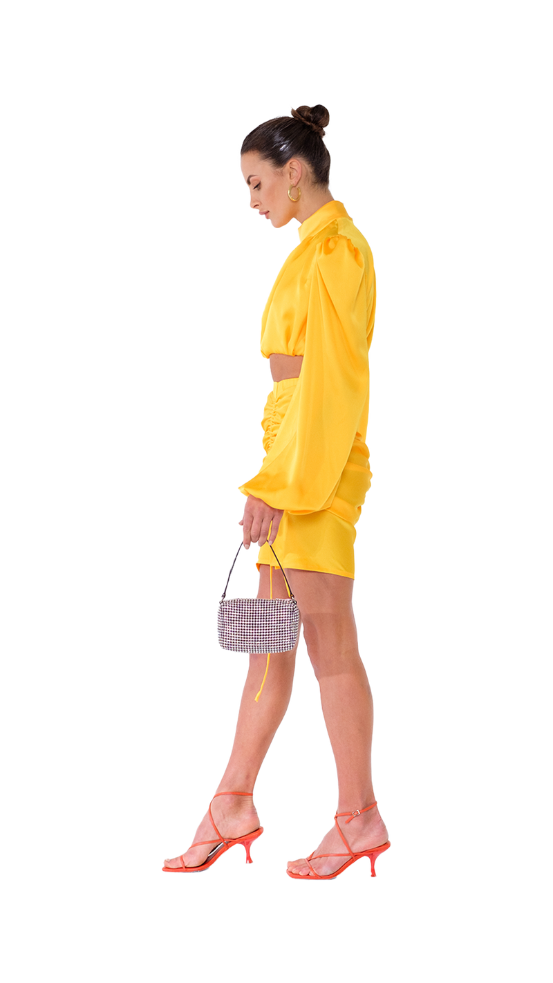 Palermo High Neck Blouse Mandarine Yellow