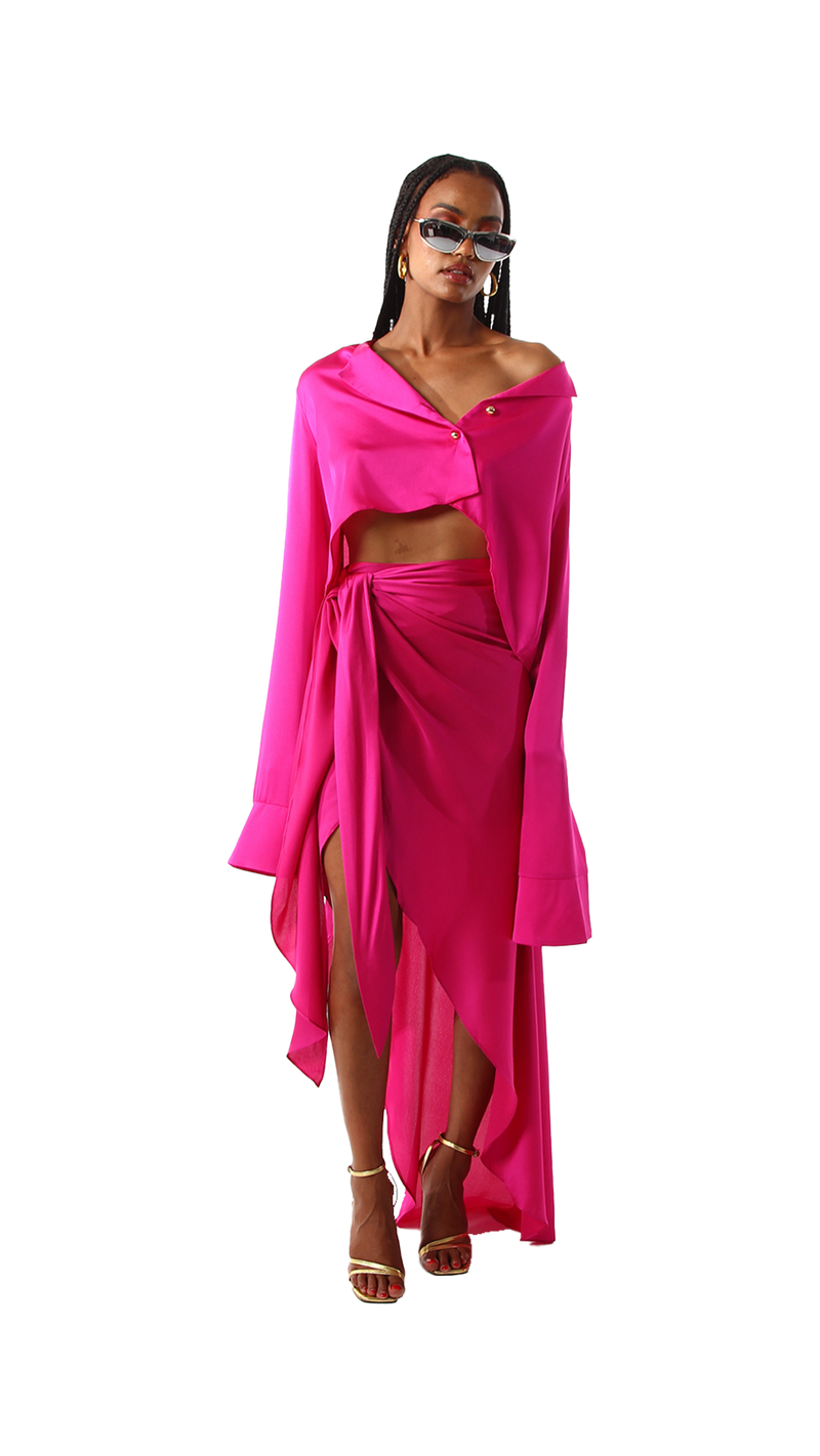 Palermo French Cuff Blouse Deep Pink