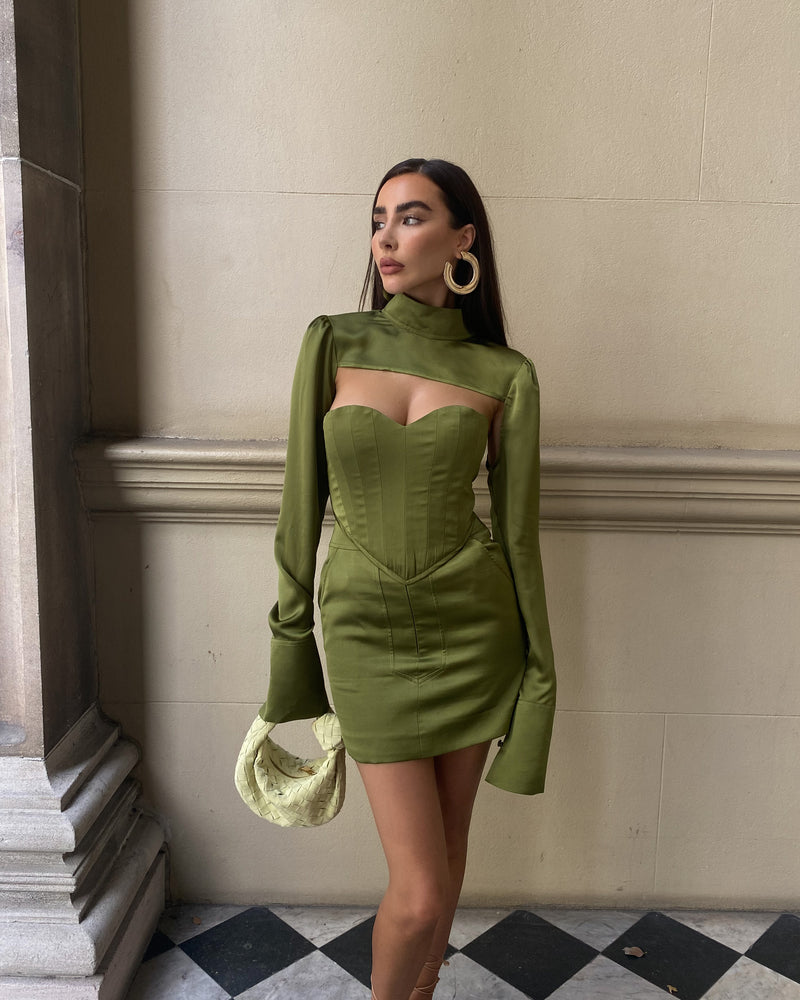 Femme Fatale Corset Olive Green
