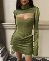 Femme Fatale Mini Zip Skirt Olive Green