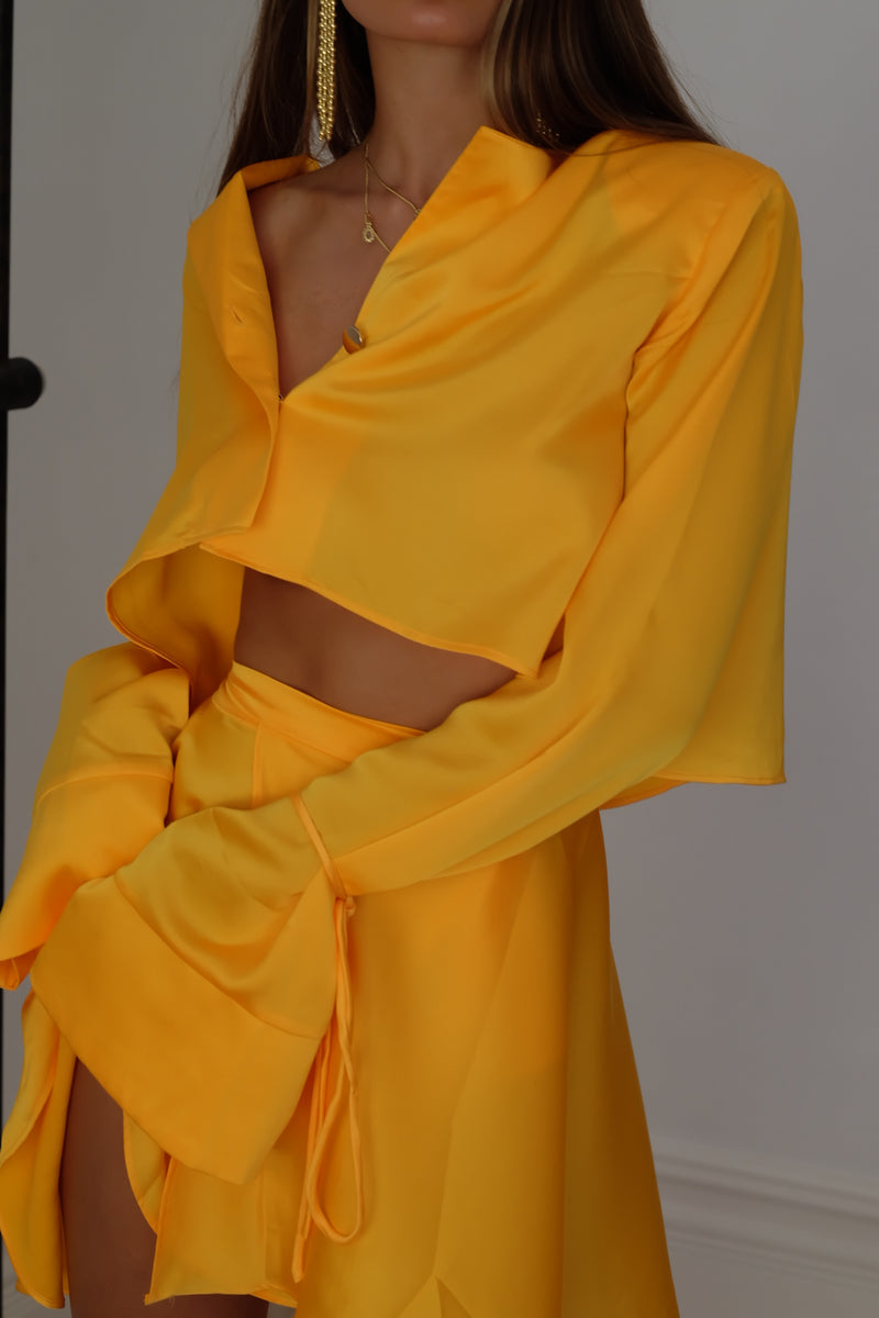 Palermo French Cuff Blouse Mandarine Yellow