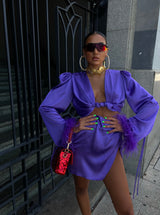 Tulum Feather Wrap Top Violet