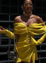 NINETTA MINI DRESS MUSTARD YELLOW