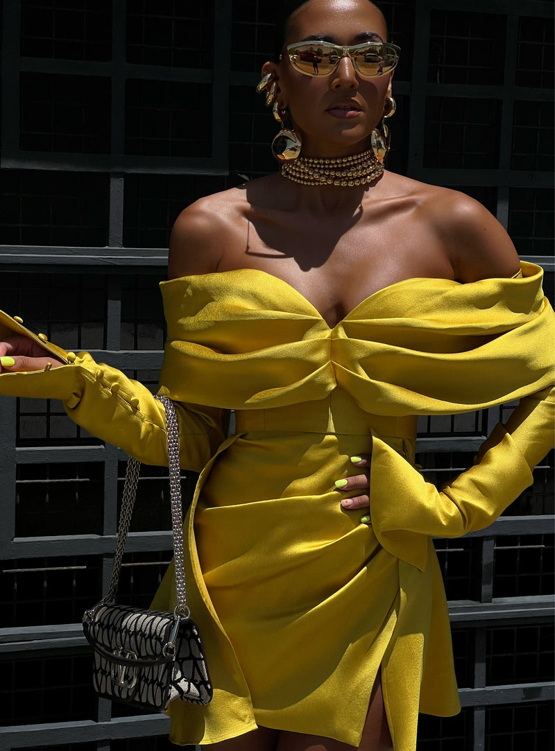 NINETTA MINI DRESS MUSTARD YELLOW