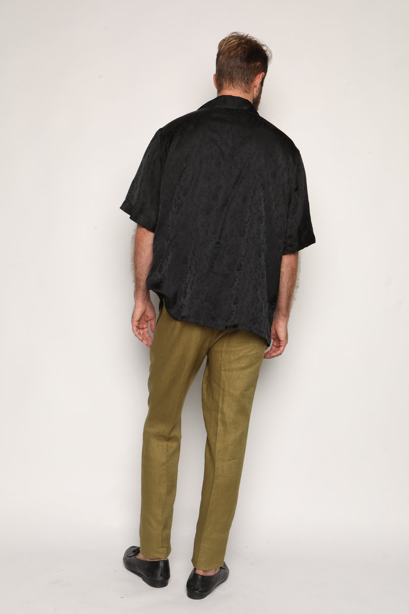 Miami Silk Shirt Black Oriental